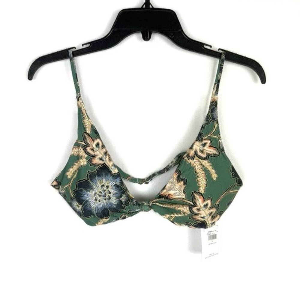 OโNeill Womenโs Green Floral Bikini Top Size XL